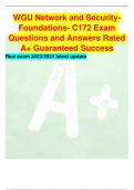 WGU Network and SecurityFoundations- C172 Exam  Questions and Answers Rated A+ Guaranteed Success