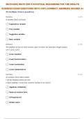 MATH-225:| MATH 225 STATISTICAL REASONING FOR THE HEALTH SCIENCES MATRIX THEORY QUESTIONS WITH 100% CORRECT ANSWERS| GRADED A+ 