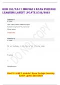 Biod 151/a&p 1 MODULE 2 Exam Portage  Learning Latest Update 2022/2023  How many lobes does the right human lung have? Your Answer