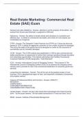 Real Estate Marketing Commercial Real Estate (SAE) Exam Questions and Answers