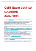 CMIT Exam VERIFIED  SOLUTIONS  2023//2024