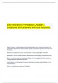   Life Insurance (Primerica) Chapter 1 questions and answers with real solutions.