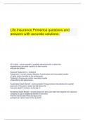   Life Insurance Primerica questions and answers with accurate solutions.