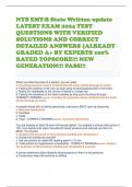 NYS EMT-B State Written update LATEST EXAM 2024 TEST QUESTIONS WITH VERIFIED SOLUTIONS AND CORRECT DETAILED ANSWERS |ALREADY GRADED A+ BY EXPERTS 100% RATED TOPSCORE!!! NEW GENERATION!!! PASS!!!