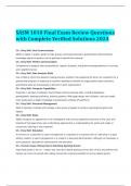 SASM 1010 Final Exam Review Questions with Complete Verified Solutions 2024