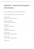 CMA Part 1 Practice Test Question And Answers