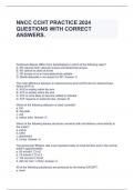 NNCC CCHT PRACTICE 2024 QUESTIONS WITH CORRECT ANSWERS.