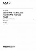 AQA A LEVEL PAPER 1 2023 DESIGN AND TECHNOLOGY:FASHION AND TEXTILES MARK SCHEME  {7562/1 :technical Principles}