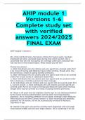 BEST ANSWERS AHIP module 1 Version 1 100% VERIFIED ANSWERS 2024/2025 ALREADY