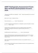  ARRT Radiography Assessement Exam With VerifiedLatestUpdated Answers 2024.