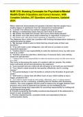 NUR 316: Nursing Concepts for Psychiatric/Mental Health Exam 3 Questions and Correct Answers, With Complete Solution, 297 Questions and Answers, Updated 2024.