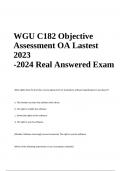 WGU C182 Objective Assessment OA Lastest 2023 -2024 Real Answered Exam