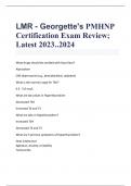 UPDATED LMR - Georgette's PMHNP Certification Exam Review; Latest 2023..2024