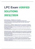 UPDATED LPC Exam VERIFIED SOLUTIONS 2023//2024