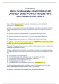 Presentations ATI RN FUNDAMENTALS PROCTORED EXAM 2023/2024 EXPERT VERIFIED 100 QUESTIONS AND ANSWERS REAL EXAM A Can an RN delegate to the LPN to provide tracheostomy care to a client with pneumonia? - ANSWERS-Yes. A nurse on a med-surg unit has received 