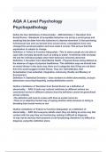 AQA A Level Psychology Psychopathology Exam Questions with correct Answers 2024/2025( A+ GRADED 100% VERIFIED)