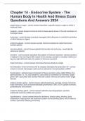 Chapter 14 - Endocrine System - The Human Body In Health And Illness Exam Questions And Answers 2024