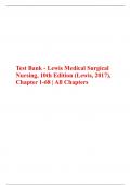 Test Bank - Lewis Medical Surgical Nursing, 10th Edition (Lewis, 2024), Chapter 1-68 | All Chapters