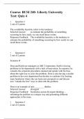 BUSI 240 QUIZ 4 Solutions (New 5 Versions), BUSI 240 ORGANIZATIONAL BEHAVIOR, Liberty University