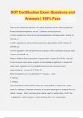 DOT certification Exam Questions and Answers 100% Pass 2024