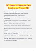 EMT Chapter 39 JB Learning Exam Questions and Answers 2024