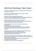 AQA A level Psychology - Paper 3 topics Exam Questions with correct Answers 2024/2025( A+ GRADED 100% VERIFIED).