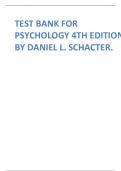 TEST BANK FOR PSYCHOLOGY 4TH EDITION BY DANIEL L. SCHACTER.