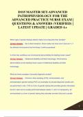 D115 MASTER SET-ADVANCED  PATHOPHYSIOLOGY FOR THE  ADVANCED PRACTICE NURSE EXAM |  QUESTIONS & ANSWERS (VERIFIED) |  LATEST UPDATE | GRADED A+