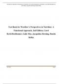 Test Bank for Wardlaw’s Perspectives in Nutrition: A Functional Approach, 2nd Edition, Carol Byrd-Bredbenner, Gaile Moe, Jacqueline Berning