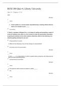 BUSI 300 Quiz 4 Answers (New 2 Versions, Each 30 QA), Liberty University