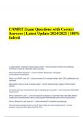 CAMRT Exam Questions with Correct Answers - Latest Update 2024/2025 | 100% Solved, CAMRT Final Exam Prep Questions With Verified Answers, CAMRT Exam Questions and Answers, CAMRT Test Preaparation Questions With Answers Updated and CAMRT Exam Questions Wit