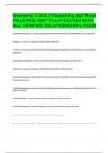 Geometry A Unit 2 Reasoning and Proof PRACTICE TEST FULLY SOLVED WITH ALL VERIFIED SOLUTIONS