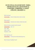 ECON FINAL EXAM REVIEW: NISHA  AROSKAR EXAM | QUESTIONS &  ANSWERS (VERIFIED) | LATEST  UPDATE | GRADED A+