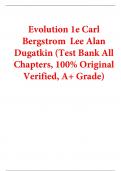Test Bank For Evolution 1st Edition By Carl Bergstrom  Lee Alan Dugatkin (All Chapters, 100% Original Verified, A+ Grade) 