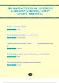 EPA 609 PRACTICE EXAM | QUESTIONS  & ANSWERS (VERIFIED) | LATEST  UPDATE | GRADED A+