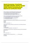 Sterile Processing Final Exam, IAHCSMM CENTRAL SUPPLY STUDY GUIDE, Sterile Processing Study Material for Certification Exam