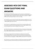ASSESSED HESI EXIT FINAL  EXAM QUESTIONS AND  ANSWERS