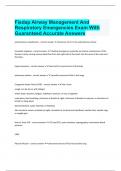 Fisdap Airway Management And Respiratory Emergencies Exam With Guaranteed Accurate Answers