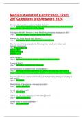 Medical Assistant Certification Exam 297 Questions and Answers 2024