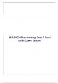 NURS 8024 Pharmacology Exam 2 Study Guide (Latest Update)