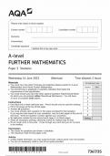 AQA A LEVEL FURTHER MATHEMATICS PAPER 3S QUESTION PAPER JUNE 2023 {7367/3s:statistics}