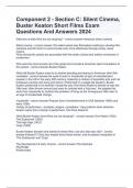 Component 2 - Section C: Silent Cinema, Buster Keaton Short Films Exam Questions And Answers 2024