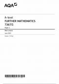 AQA A LEVEL FURTHER MATHEMATICS PAPER 1 MARK SCHEME JUNE 2023 {7367/1}