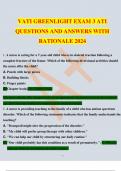 VATI GREENLIGHT EXAM 3 ATI QUESTIONS AND ANSWERS WITH RATIONALE 2024.