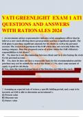 VATI GREENLIGHT EXAM 1 and 3 ATI QUESTIONS AND ANSWERS WITH RATIONALE 2024.