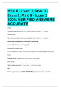 MSK II - Exam 3, MSK II - Exam 1, MSK II - Exam 2 100% VERIFIED ANSWERS  ACCURATE