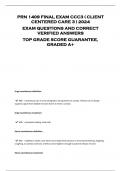 PRN 1409 FINAL EXAM CCC3 ( CLIENT  CENTERED CARE 3 ) 2024  EXAM QUESTIONS AND CORRECT  VERIFIED ANSWERS  TOP GRADE SCORE GUARANTEE,  GRADED A+ 