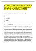 ATI MULTIDIMENSIONAL MODULE II FINAL TESTBANK EXAM 2024 WITH FULLY EXPLAINED ANSWERS