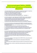 Gastroesophageal Reflux Disease (GERD) - NCLEX (Med-Surg) Exam BUNDLE || Complete Questions & Answers (100% Correct) || Guaranteed Pass.