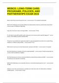 WEBCE: LONG-TERM CARE: PROGRAMS, POLICIES, AND PARTNERSHIPS EXAM 2024 